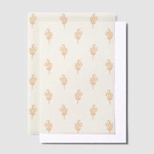 Elegantes botanisches Pfirsich-Blumenmuster Pergament Einladungen