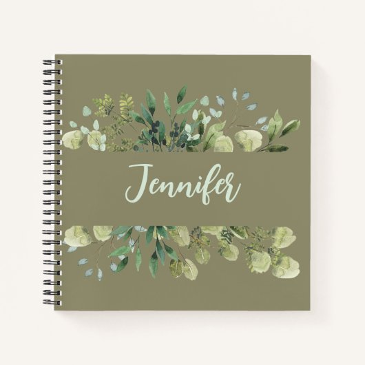 Elegantes botanisches Rahmen Blätter pastellfarben Notizblock (Vorderseite)