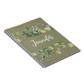 Elegantes botanisches Rahmen Blätter pastellfarben Notizblock (Rechte Seite)