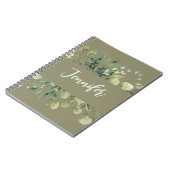 Elegantes botanisches Rahmen Blätter pastellfarben Notizblock (Linke Seite)