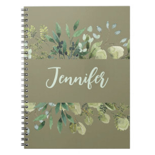 Elegantes botanisches Rahmen Blätter pastellfarben Notizblock