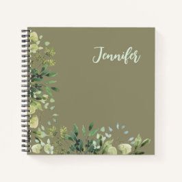 Elegantes botanisches Rahmen Blätter pastellfarben Notizblock
