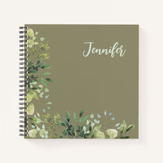 Elegantes botanisches Rahmen Blätter pastellfarben Notizblock (Vorderseite)