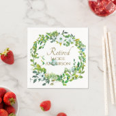 Elegantes botanisches RETIRED RETIREMENT Party Nap Serviette (Beispiel)