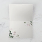 Elegantes Botanisches Rosa Blossom Dankeschön Kart Dankeskarte (Innenseite)