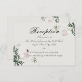 Elegantes Botanisches Rosa Blossom mit Schmetterli Begleitkarte (Vorne/Hinten)