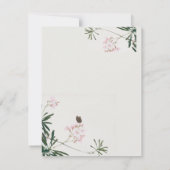 Elegantes Botanisches Rosa Blossom mit Schmetterli RSVP Karte (Rückseite)