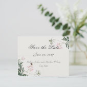 Elegantes botanisches rosa Blossom Speichern Sie d RSVP Karte (Stehend Vorderseite)
