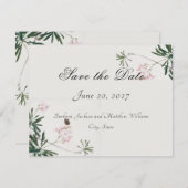 Elegantes botanisches rosa Blossom Speichern Sie d RSVP Karte (Vorne/Hinten)