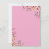 Elegantes botanisches Rosa Brautparty Einladung (Rückseite)