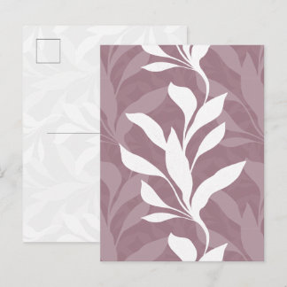 Elegantes botanisches Rosen-Mauve-Laub in Anmut Postkarte