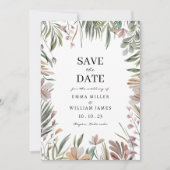 Elegantes botanisches Save the Date (Vorderseite)