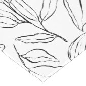 Elegantes botanisches Schwarz-Weiß-Blau Kurzer Tischläufer (Ecke)