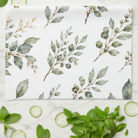Elegantes botanisches Teetuch Geschirrtuch (Gefaltet)