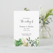 Elegantes Botanisches und Foto Hochzeit Einladung (Stehend Vorderseite)