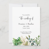 Elegantes Botanisches und Foto Hochzeit Einladung (Vorderseite)