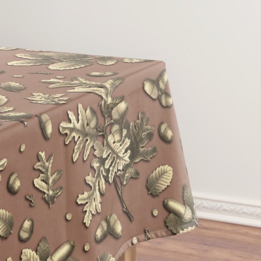 Elegantes botanisches Vintag Brown Oak Blätter Aco Tischdecke (Beispiel)