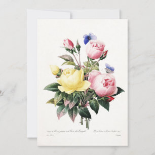 Elegantes botanisches vintage Wasserfarben Rosenbo Feiertagskarte