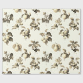 Elegantes botanisches Vintages Fruchtbeige Geschenkpapier (Flach)