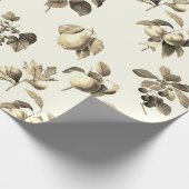 Elegantes botanisches Vintages Fruchtbeige Geschenkpapier (Ecke)