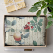 Elegantes Botanisches Vintages Fruchtskript Seidenpapier (Geschenk)