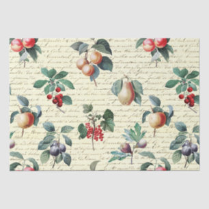 Elegantes Botanisches Vintages Fruchtskript Seidenpapier
