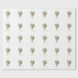 Elegantes botanisches Vogel-Motiv Geschenkpapier