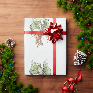 Elegantes botanisches Vogel-Motiv  Geschenkpapier