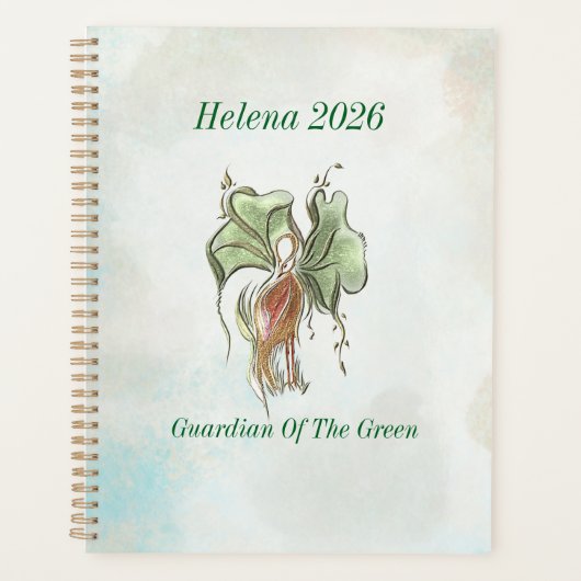 Elegantes botanisches Vogel-Motiv Planer (Vorderseite)