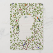 Elegantes Botanisches Vogelmenü - Hochzeit Menükarte (Vorderseite)