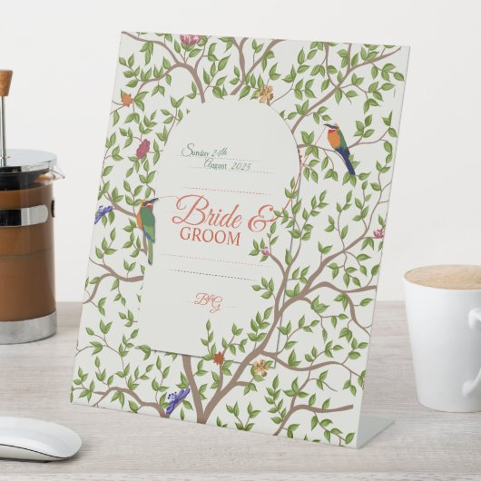 Elegantes Botanisches Vogelparadies Sockelschild (In Situ)