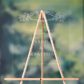 Elegantes botanisches Wappen Monogramm Begrüßungsz Acrylschild (Neutral)