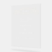 Elegantes botanisches Wappen Monogramm Begrüßungsz Acrylschild (Winkel)