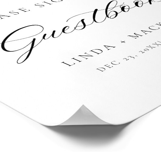 Elegantes botanisches Wappen Monogramm Hochzeit Gä Poster (Ecke)