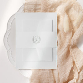 Elegantes Botanisches Wappen Wreath Monogram Weddi Einladungsbanderole