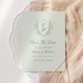 Elegantes botanisches Wappen Wreath Wedding Save The Date