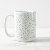 Elegantes botanisches Wasserfarben-Blumenmonogramm Kaffeetasse (Links)