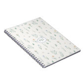 Elegantes botanisches Wasserfarben-Blumenmonogramm Notizblock (Rechte Seite)