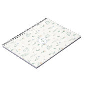 Elegantes botanisches Wasserfarben-Blumenmonogramm Notizblock (Linke Seite)