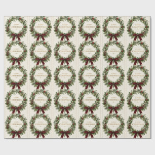 Elegantes botanisches Weihnachten, Vintage-Grün Geschenkpapier