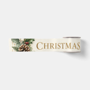 Elegantes botanisches Weihnachten, Vintage-Grün Satinband