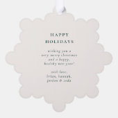 Elegantes botanisches Weihnachtsfest Foto Ornament Karte (Rückseite)