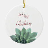 Elegantes botanisches Weihnachtsfest Keramik Ornament (Vorne)