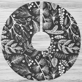 Elegantes botanisches Weihnachtsfest Polyester Weihnachtsbaumdecke