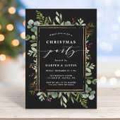 Elegantes botanisches Weihnachtsgebäck Schwarz Einladung