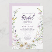 Elegantes botanisches Wildblume-Brautparty Einladung (Vorne/Hinten)