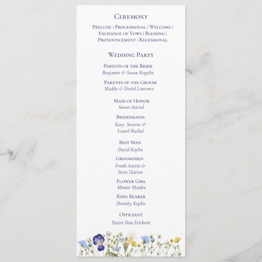 Elegantes botanisches Wildblume Script Wedding Pro Programm (Rückseite)