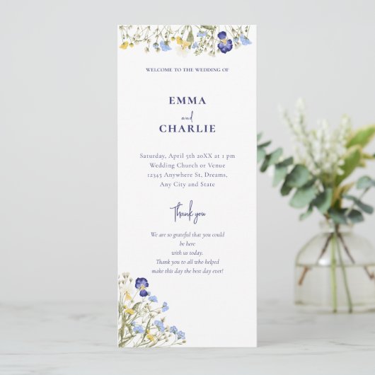 Elegantes botanisches Wildblume Script Wedding Pro Programm (Stehend Vorderseite)