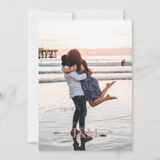 Elegantes botanisches Wildblumen Foto Save the Dat Einladung (Rückseite)