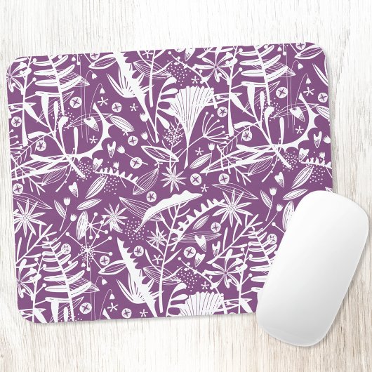 Elegantes botanisches Zeitalter Lila Mousepad